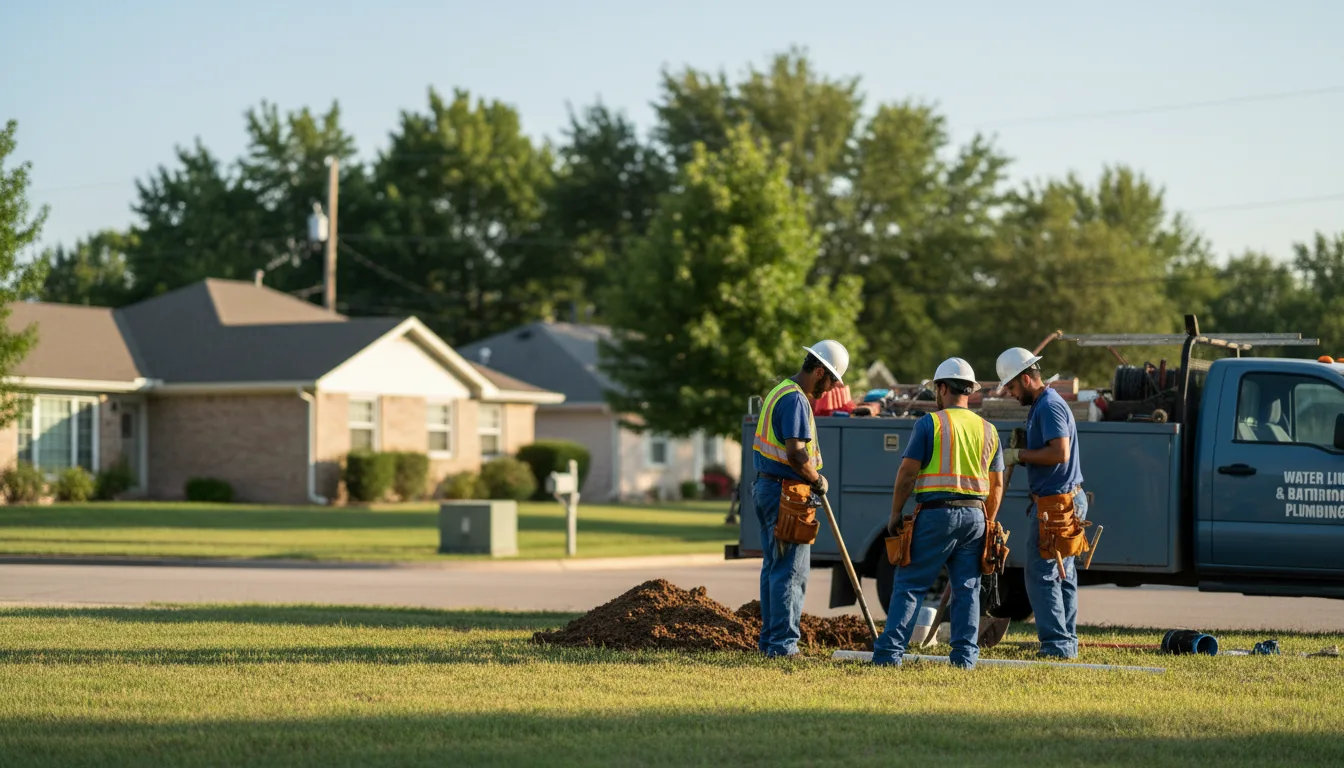 Residential water line and bathroom plumbing service in Clayton, IN